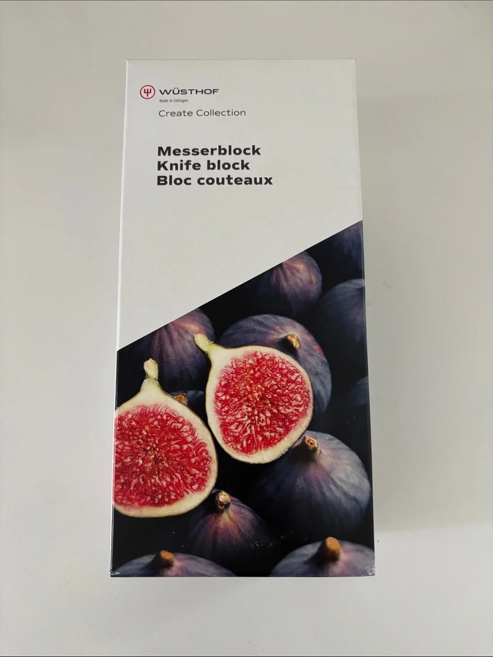 Wusthof White Knife Block with Fig Graphic